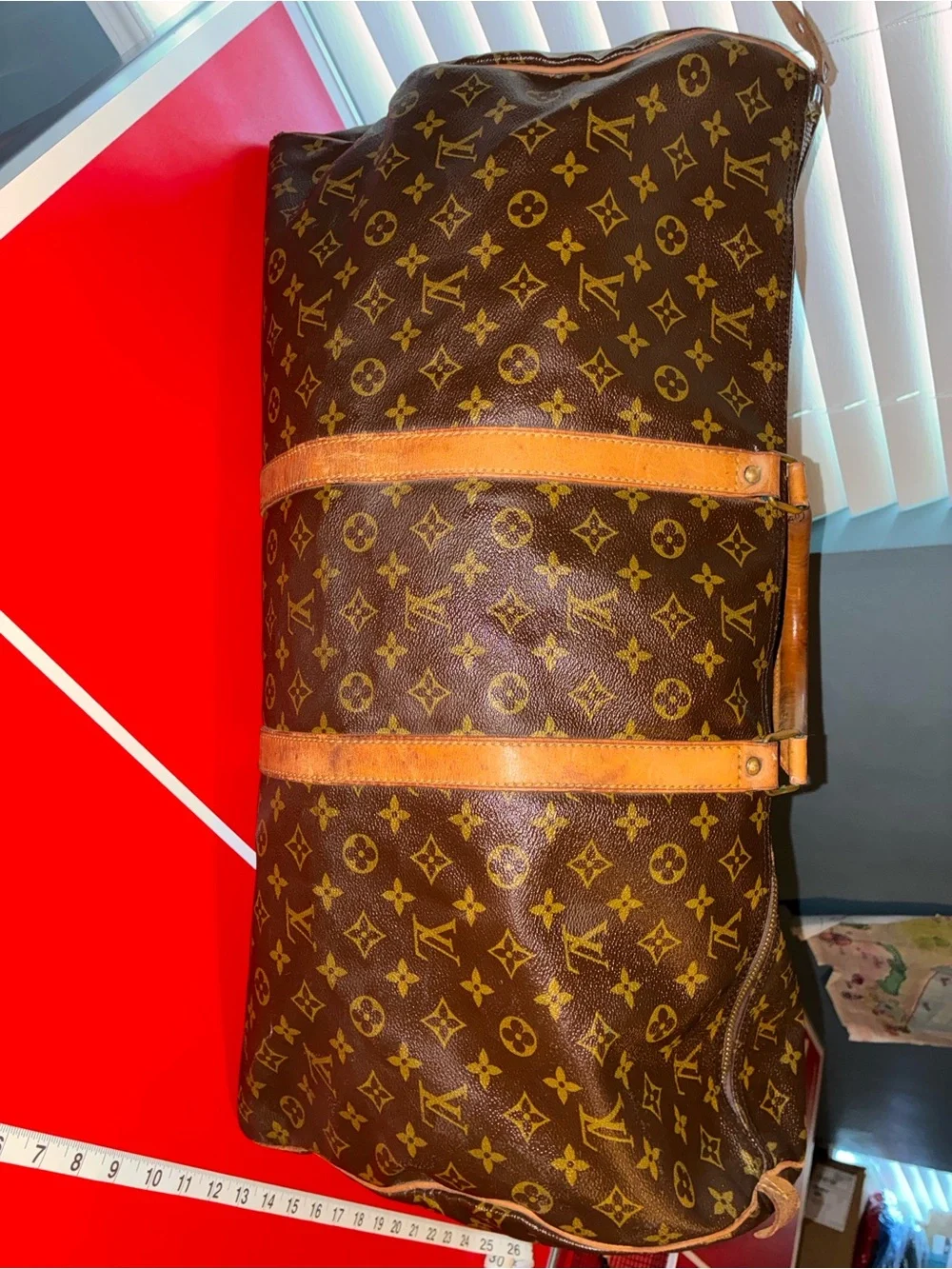 Louis Vuitton Brown Monogram Canvas Duffel Keepall 60 with dusty